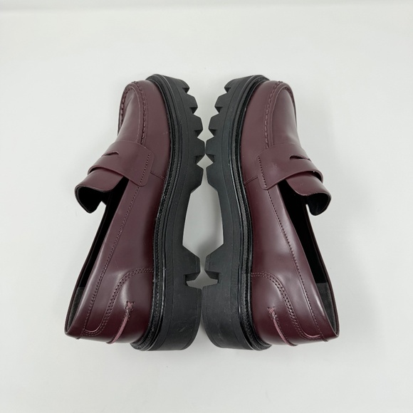New Rag & Bone Quinn Lug Sole Loafer Burgundy Sz 39.5 - Picture 12 of 14